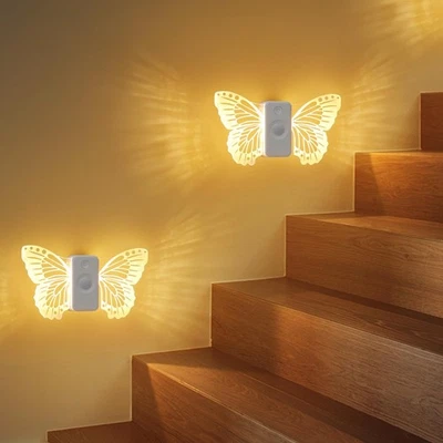 Veilleuse Détecteur de Mouvement Capteur Crépusculaire, 2 Pack Veilleuses LED - Photo 1/4