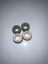 2pr used aj's HO Slot Car Silicone Tires - 1pr White  1pr Green