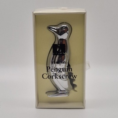 Wirklich niedliches Interieur verchromtes Pinguin Korkenzieher brandneu in Originalverpackung