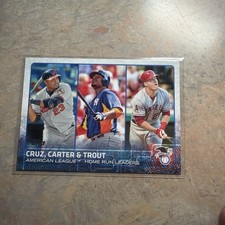2015 Topps - League Leaders Mike Trout, Nelson Cruz, Chris Carter #285