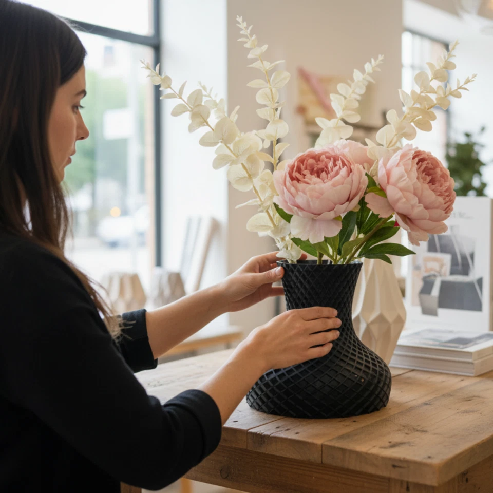 Moderne Vase für Kunst- und Echtblumen aus Bio-Kunststoff, Größen- und Farbwahl - Bild 3 von 4