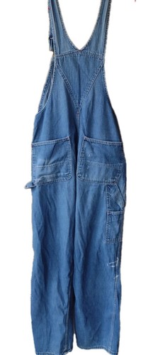 Vintage 70s BIG YANK Carpenter Hee Haw Distressed Bib Overalls Sz 32x29 USA Made - Picture 2 of 24