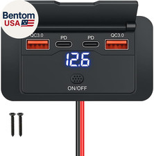 96W 12V USB Outlet Panel Wall Mount  Dual 36W PD  Dual QC3.0 18W Car USB Charger