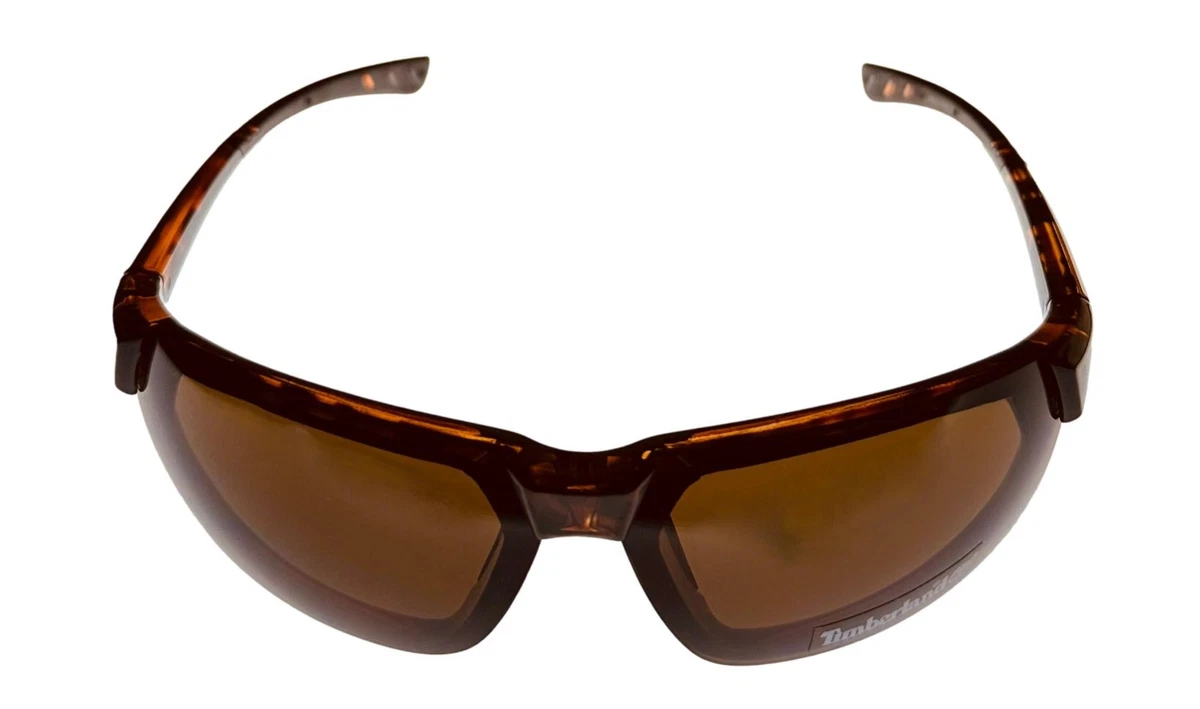 Timberland Dark Havana Mens Plastic Rectangle Sunglass, Brown Lens TB7219. 52E
