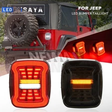 Smoke YJ TJ LED Square Tail Light Assemblies For Jeep Wrangler 1987-2006 EU-Spec