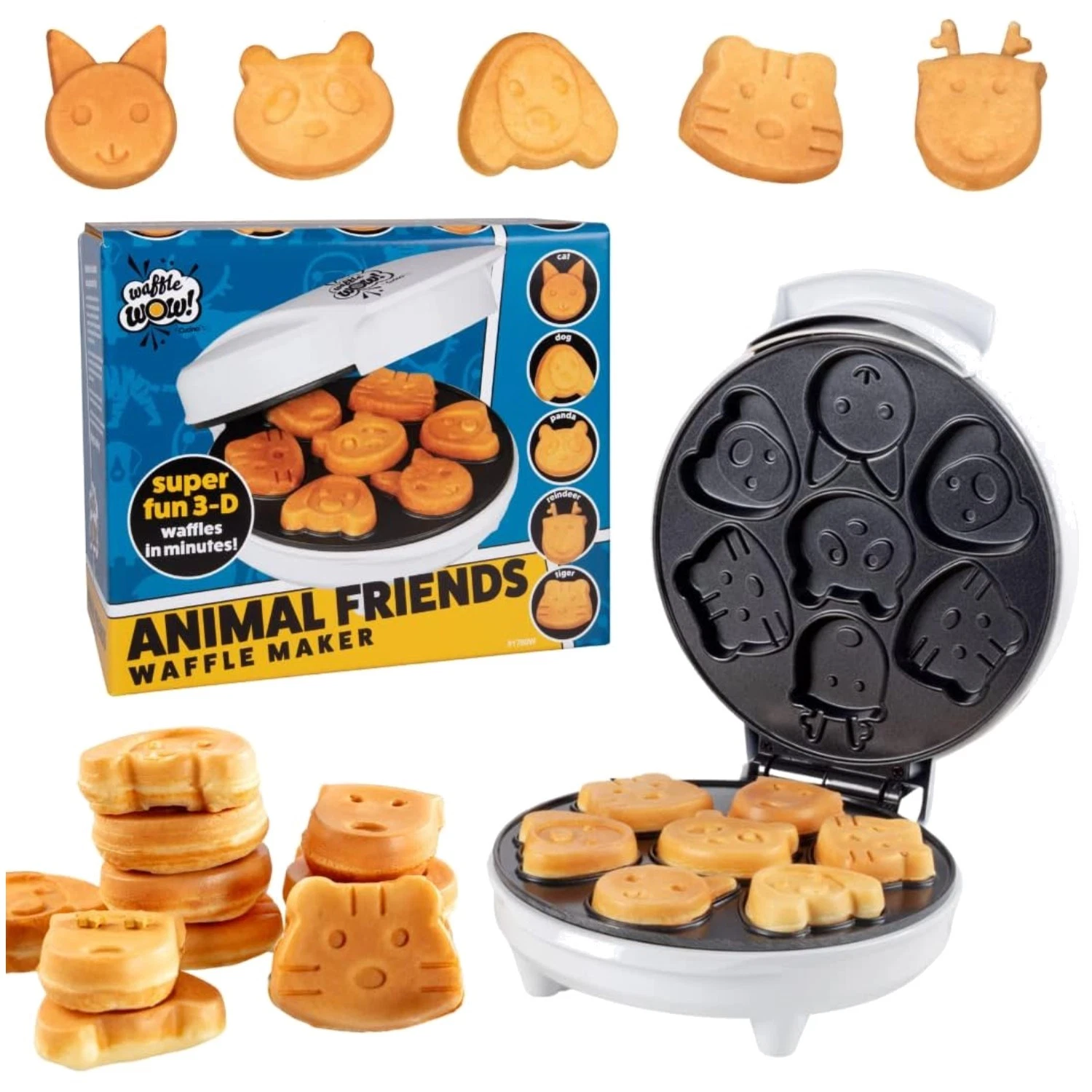 Kids' Mini Electric Waffler, 7 Animal Shapes