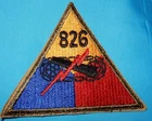 WW2 US ARMY 826th TANK BATTALION USA MILITARY PATCH BADGE GENUINE UNITED STATES