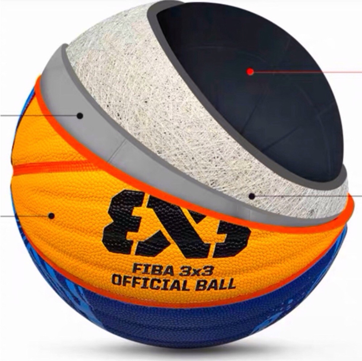 Wilson Official Game Ball FIBA 3x3 Basketball Wave Technology - 3 