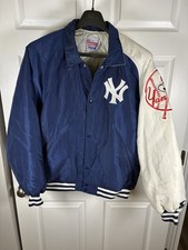 Vintage New York Yankees Starter Satin Bomber Jacket Men XL Colorblock Made USA