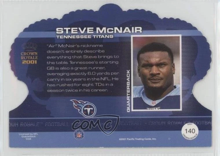 2001 Pacific Crown Royale Retail Steve McNair #140 - Image 2 of 2