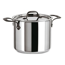 SAMBONET PENTOLA ALTA 2 MANIGLIE CON COPERCHIO IN ACCIAIO INOX 18/10 - HOME CHEF