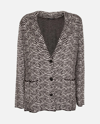 BRUNO BANANI Damen Strickweste Blazer Strickblazer schwarz weiß NEU Gr. 40 M