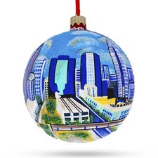 Charlotte, North Carolina, USA Glass Ball Ornament 4 Inches