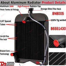 8N8005 86551430 3 Row Radiator Fits Ford 8N 9N 2N Tractors AR2018 1939-1952