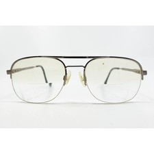 Luxottica Carlos 2 Eyeglasses Mens Silver Aviator Half Rim Italy 58-19-140