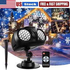Christmas Snowflake Projector LED Moving Snowfall Laser Light Outdoor Landscape