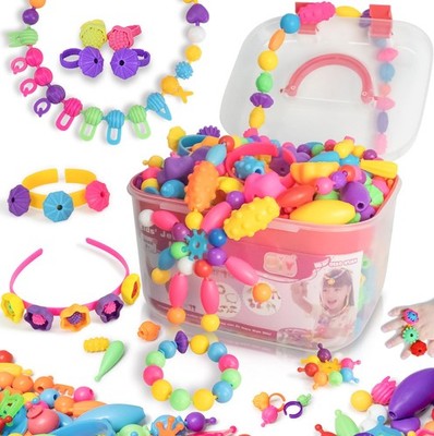 Pop Beads Creative Pop Beads Set 600+ Pieces Snap Beads Jewelry Making Kit For K