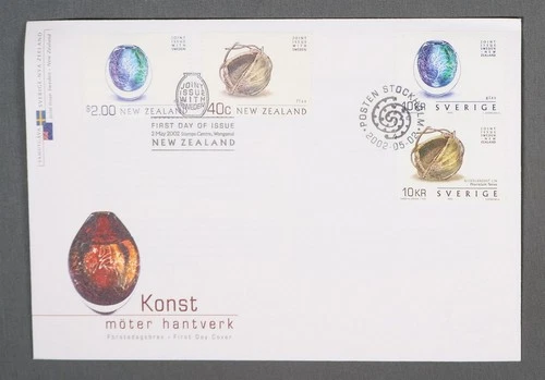 MayfairStamps Sweden FDC 2002 New Zealand Joint Issue & Mixed Frank Craftmanship