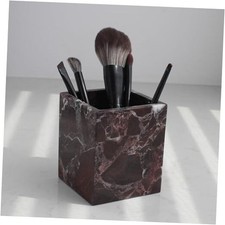 Natural Marble Square Storage Container for Toothbrush/Makeup Rosso Levanto