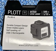 PLOTT 3x360, Green Beam, Self Leveling, Cross Line Laser (PLL30-G)