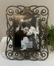 Alyssa Metal Pearl Scroll Art Deco Style Wide Width Photo Picture Frame 5  X 7  