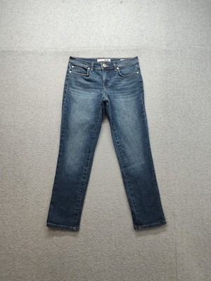 Code Bleu Women Jean 2P Blue Denim Straight Leg Cropped Low Rise Medium Wash