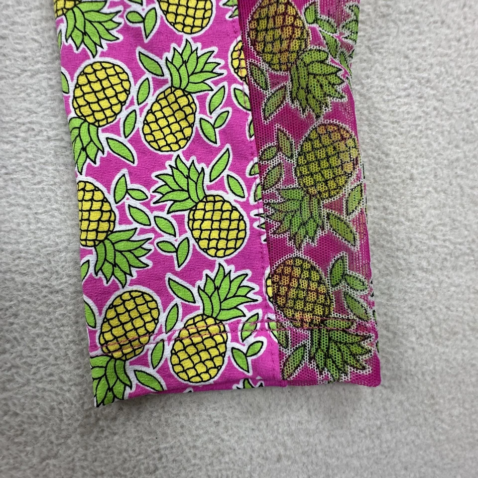 IBKUL Shirt Womens Small Pink Pineapple Print UPF 50 Quarter Zip Golf Top Mesh - Image 3 of 4