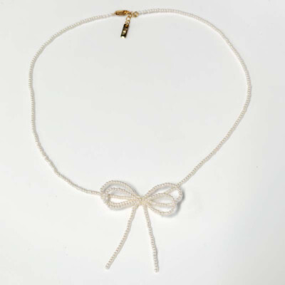 【SENTIMENTS】NO.437 PEARL RIBBON NECKLACE / 追跡付 s-l400.jpg