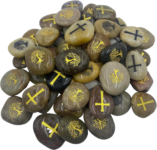 52Pcs Engraved Inspirational Stones,Pocket Words Stone River Rock,.Blessing Gift