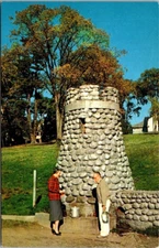 Woonsocket RI Cold Spring Park Cobblestone Band Concerts Vintage Postcard