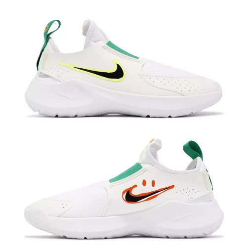 Nike Flex Runner 3 GS White Green Orange Kids Size 7Y Running HF5745 101 New - Picture 2 of 11