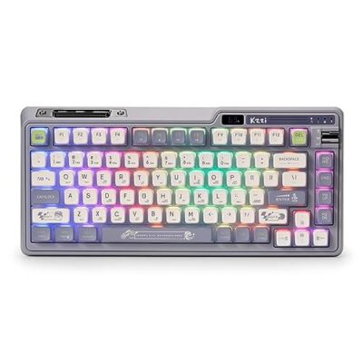 KZZI KZ-75-R37KTG PRO RGB 75% Wireless Gasket Mechanical Keyboard 82 Keys - Gray