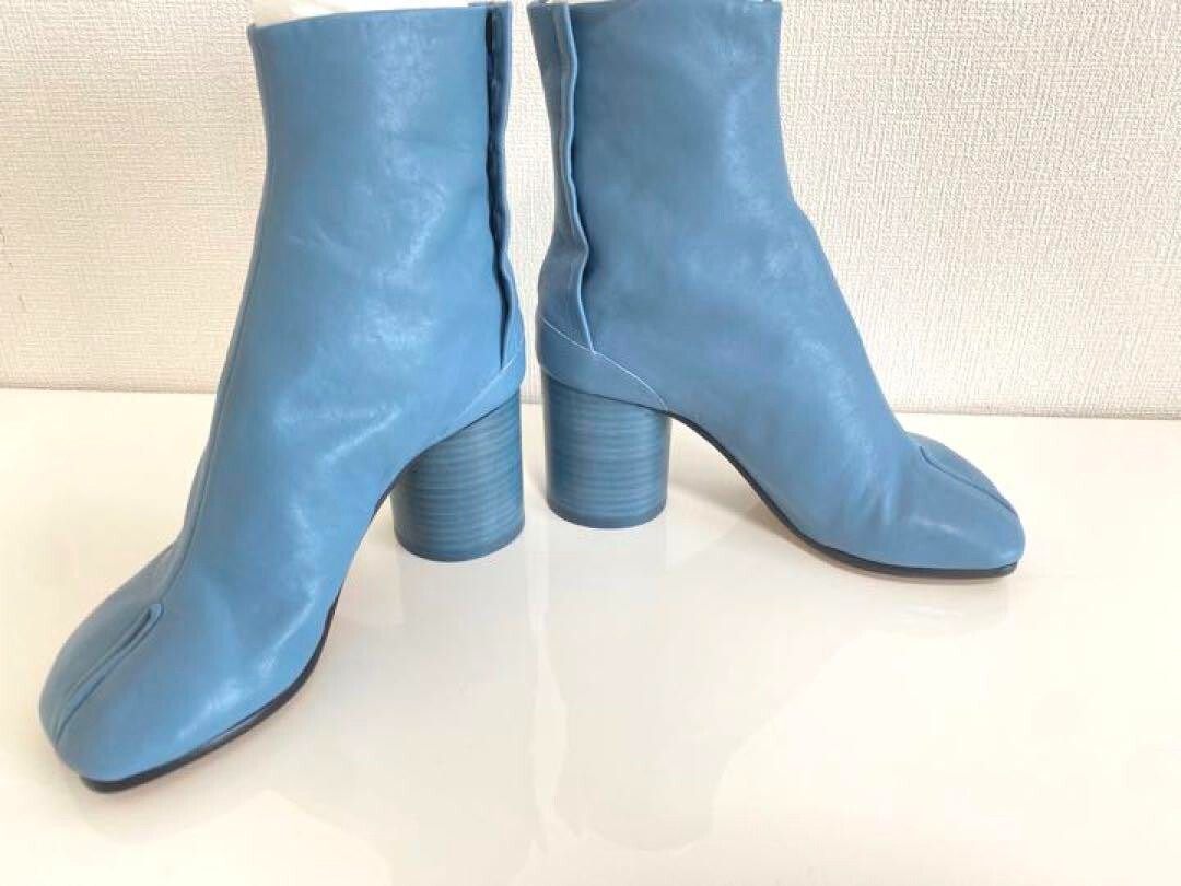 Maison Margiela Tabi Boots 35 Gray Blue Leather Made in