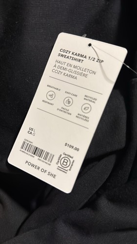 Athleta size L Large Cozy Karma 1/2 Zip Sweatshirt Black #414895 - Picture 6 of 6