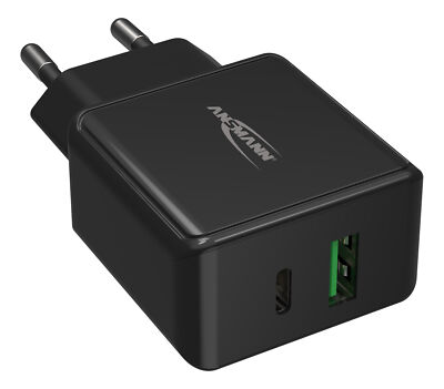 ANSMANN USB Ladegerät 18 W mit Power Delivery & Quick Charge 3.0 schwarz