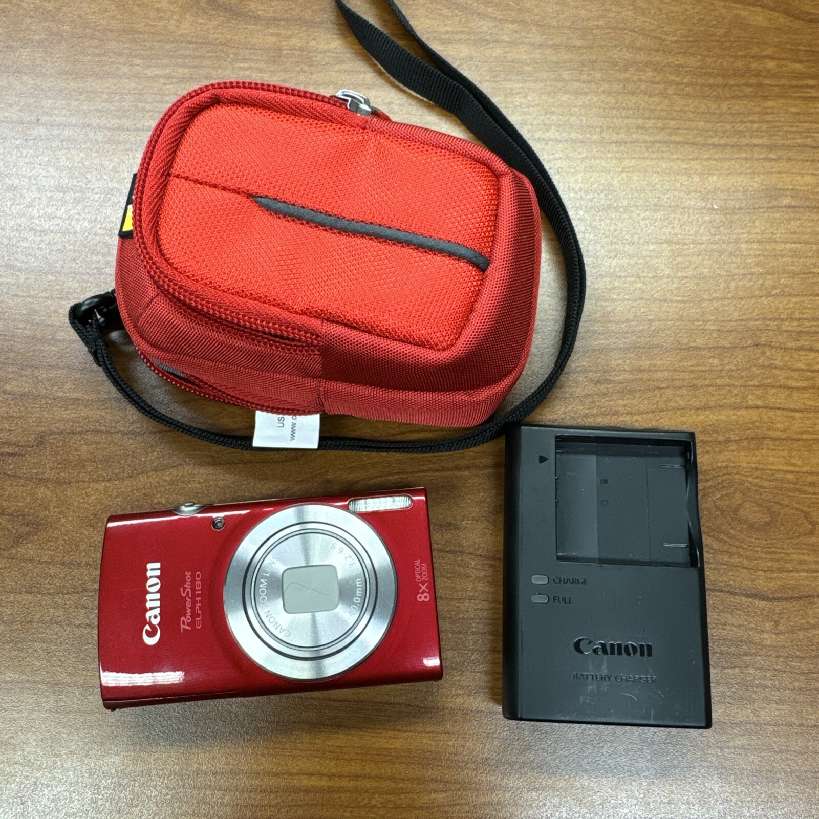 CANON PowerShot ELPH 180 Red 20.0MP Digital Camera W/ Charger + Case + 32GB SD eBay