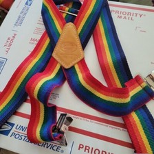 Nicholas Work Wear Suspenders Rainbow Adjustable Thick Heavy Duty