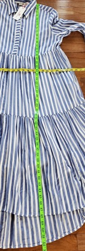 NWT Vineyard Vines Blue & White Stripes Long Shirt Dress Women's Size 6 ($198) - Picture 21 of 22