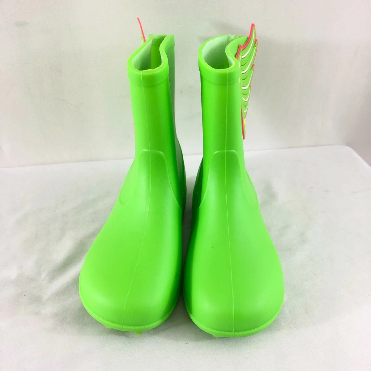 Green rain shop boots for boys