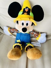 Disney Store Mickey Mouse Halloween Fall Scarecrow Plush Toy Doll stuffed 15  