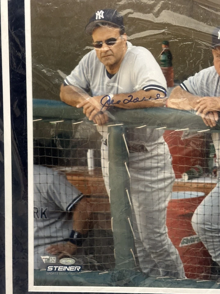 NY Yankees Joe Torre, Don Zimmer, and Mel Stottlemyre Signed 16x20 Dugout Photo - Image 3 of 4