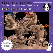 Tortles Set of 8 DnD Miniature 3D Printed Fantasy Model D&D RPG Mini