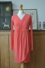 Topshop Umstandskleid Pfirsichfarbe Empire Taille weiches Jersey Kleid Größe UK 10 EU 38