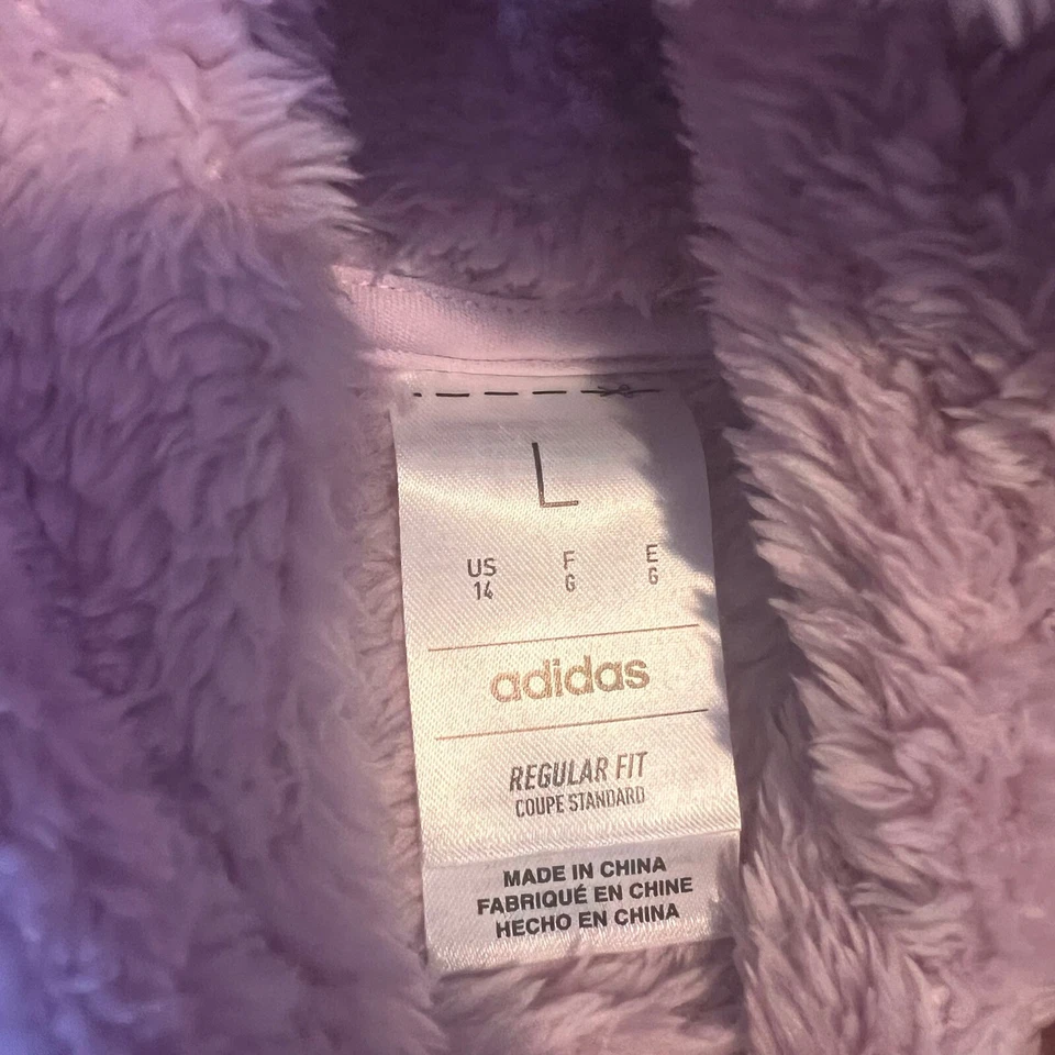 Adidas Sudadera con Capucha Difusa Pullover Lavanda Púrpura Niñas Talla L Foto 4 de 4