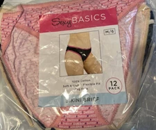 Sexy Basics Women's Bikini Briefs, 12 Pack, Medium (6)