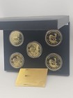 5X Coins 1967, 2 x 2013, 2 x 1978 1oz 24K Krugerrand Gold South Africa In Case