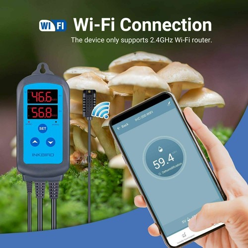 Inkbird Digital Wifi Humidity Controller Dual Outlet Humidistat Humidifiers Fan - Picture 3 of 12