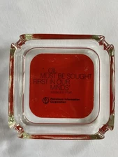 Petroleum Information Corporation GLASS ASHTRAY oil gas utilities wallace pratt