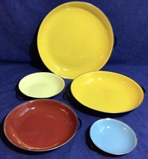 Set of 5 B&M Douro  Portugal Enamel Saute Au Gratin Roasting Pans Enamelware