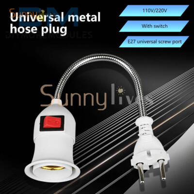E27 LED Light Bulb Lamp Holder Flexible Extension Adapter Socket  with Switch